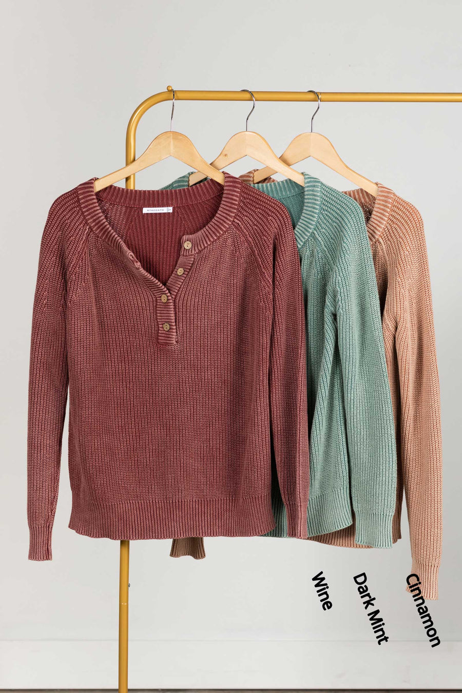 Mineral Washed Henley Sweater