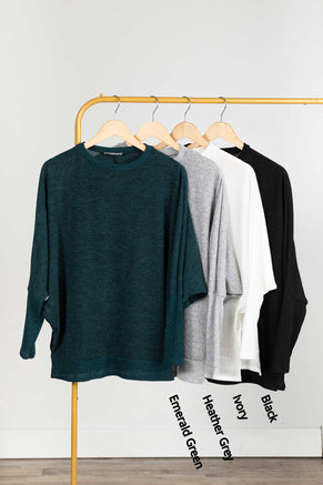 Long Sleeve Melange Knit Top