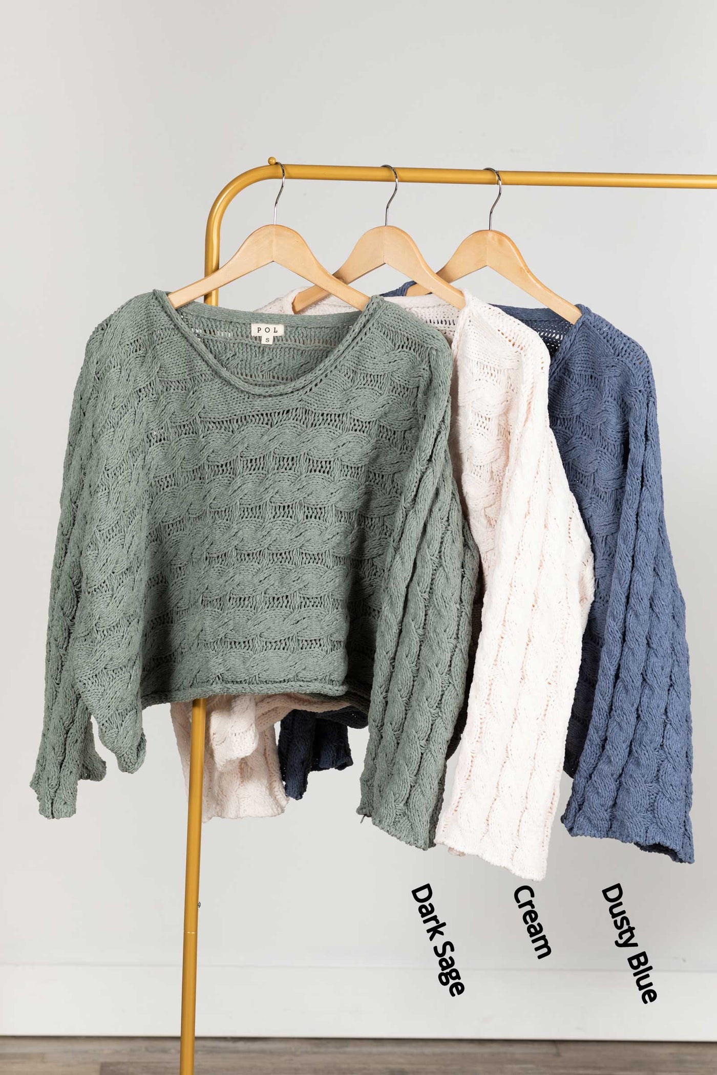 Bell Sleeve Cable Knit Sweater