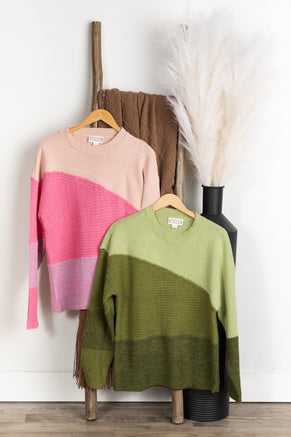 Diagonal Colorblock Sweater