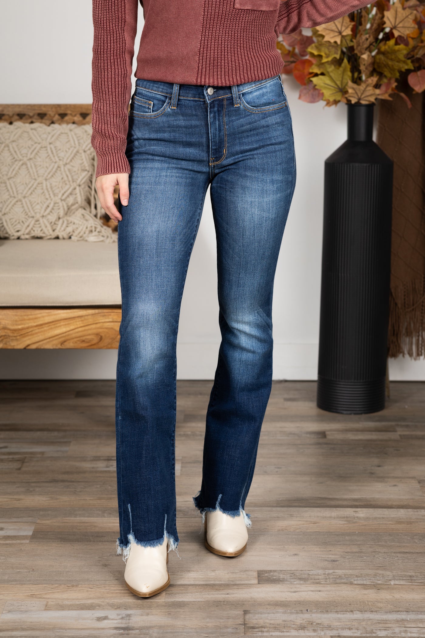 Judy Blue Raw Hem Non Distressed Bootcut Jeans