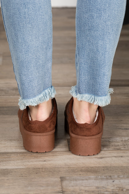 Mini Ankle Platform Fur Slip Ons