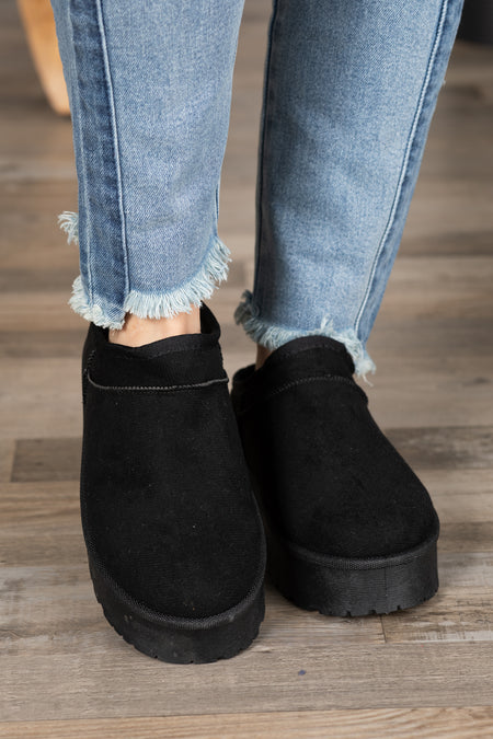 Mini Ankle Platform Fur Slip Ons