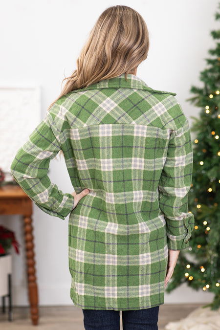 Kelly Green Plaid Shacket