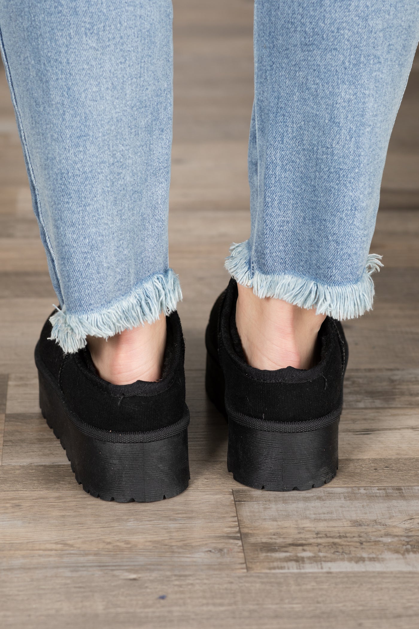 Mini Ankle Platform Fur Slip Ons