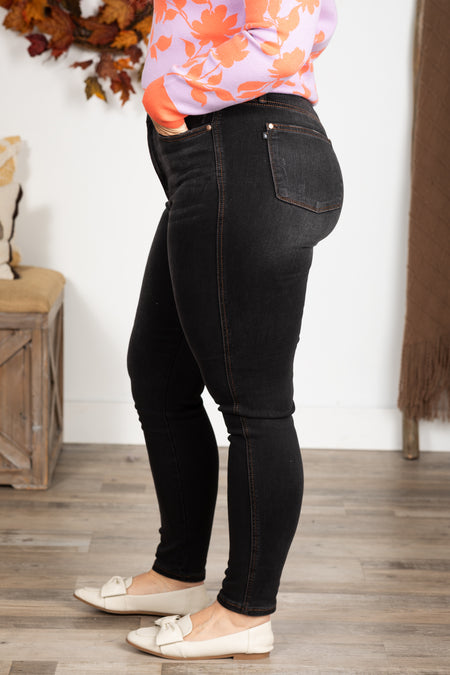 Judy Blue Black Tummy Control Contrast Jean