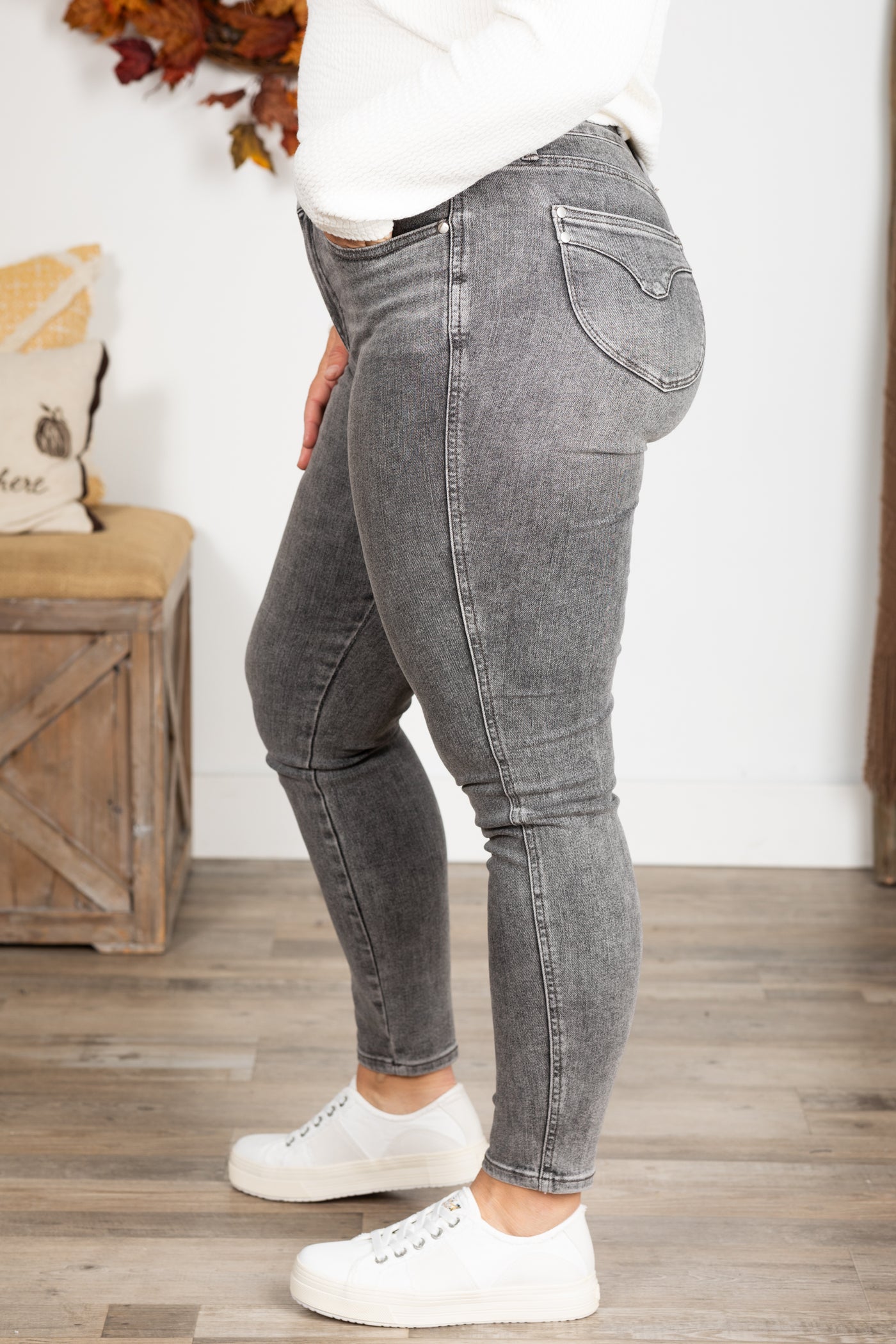 Judy Blue Grey Tummy Control Skinny Jeans