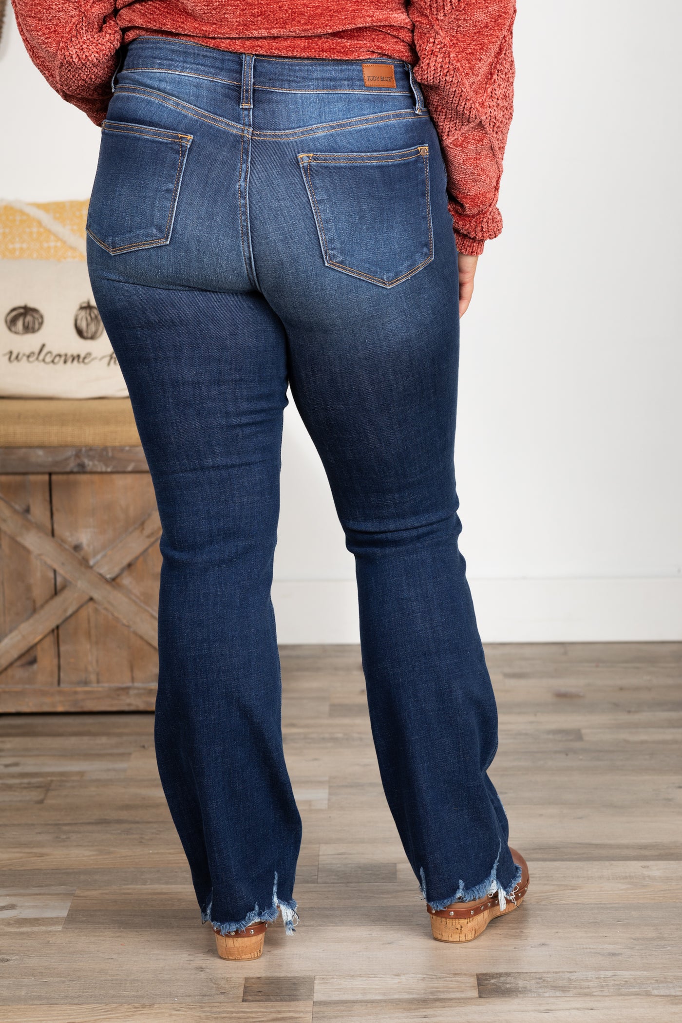 Judy Blue Raw Hem Non Distressed Bootcut Jeans