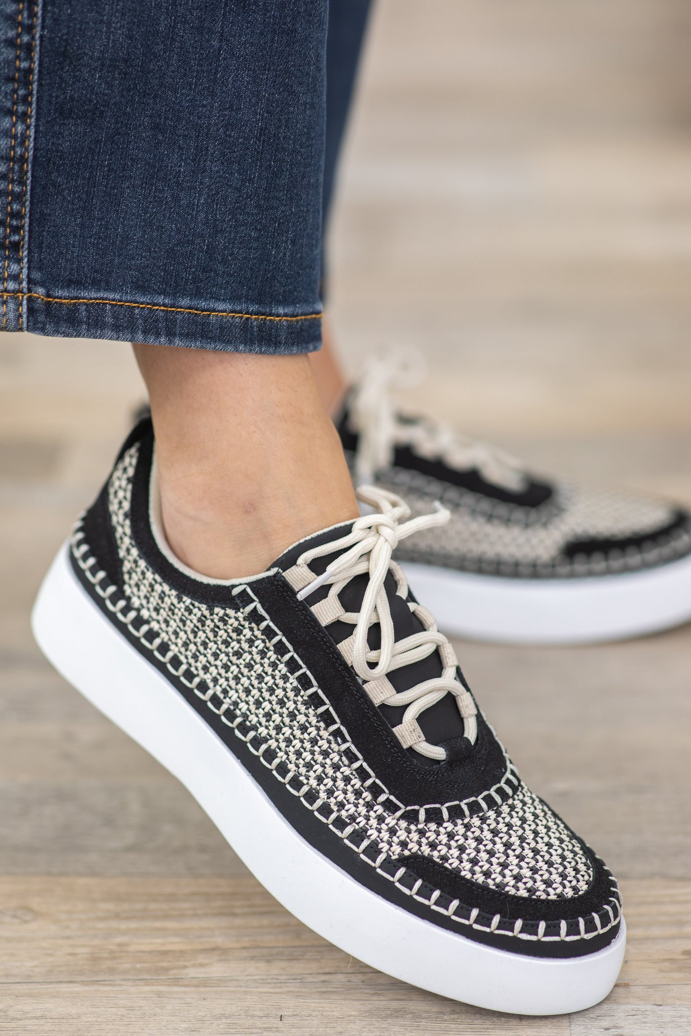 Tweed Textured Platform Sneakers