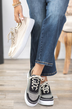 Tweed Textured Platform Sneakers