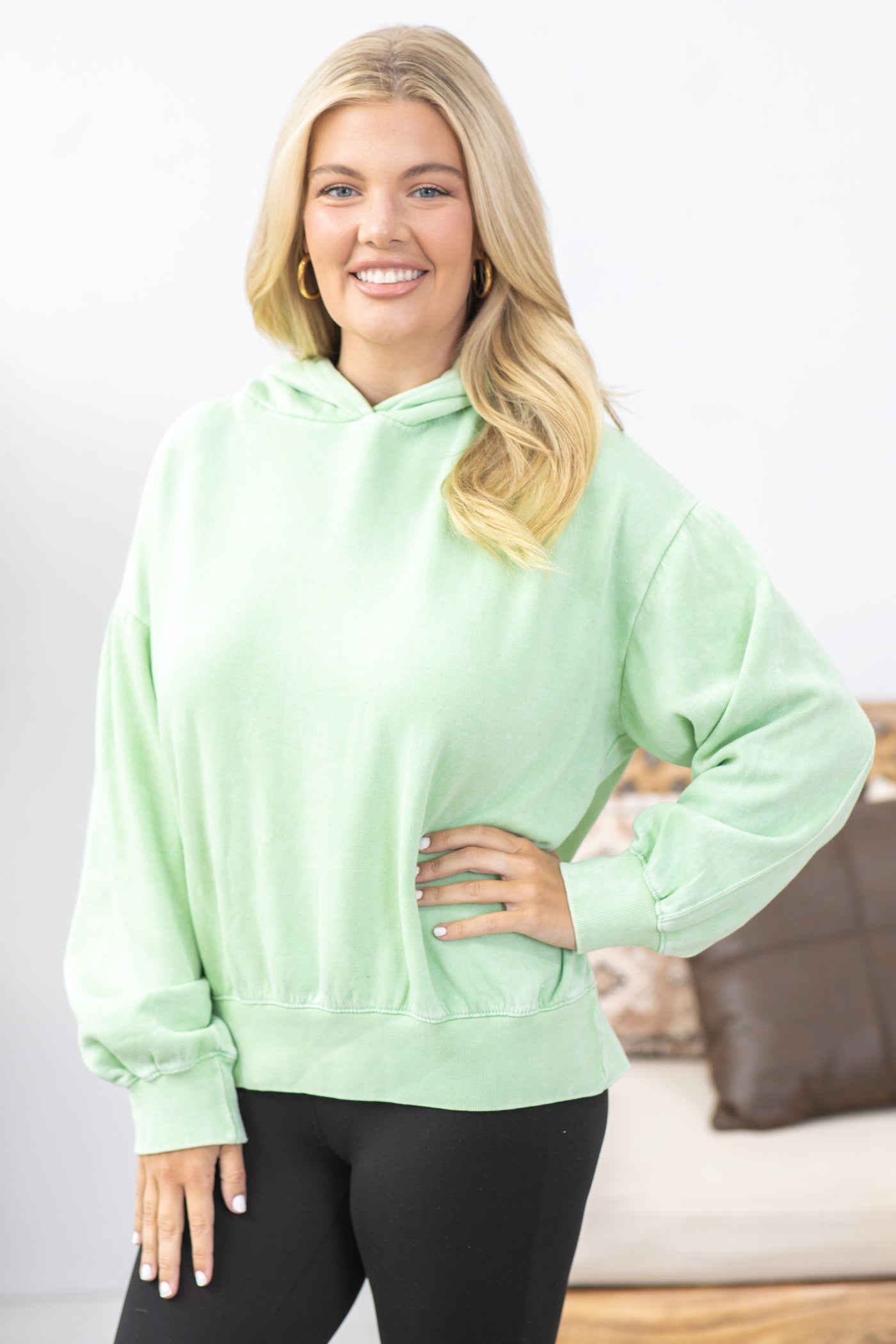 Lime Soft Knit Hoodie