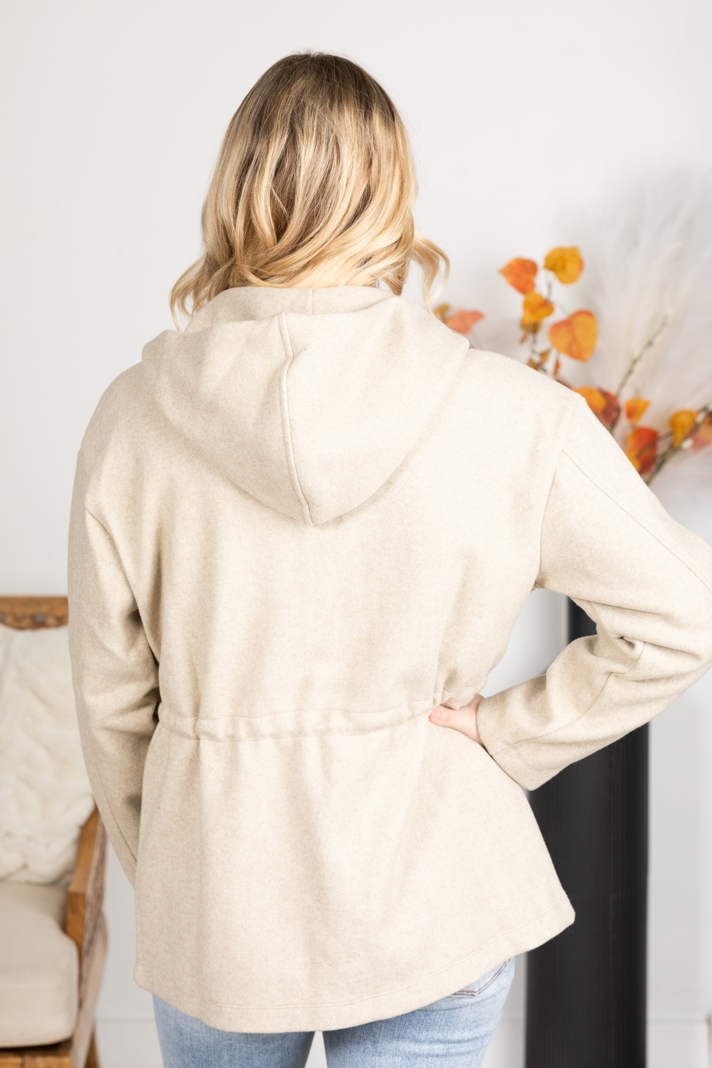 Waist String Hooded Jacket