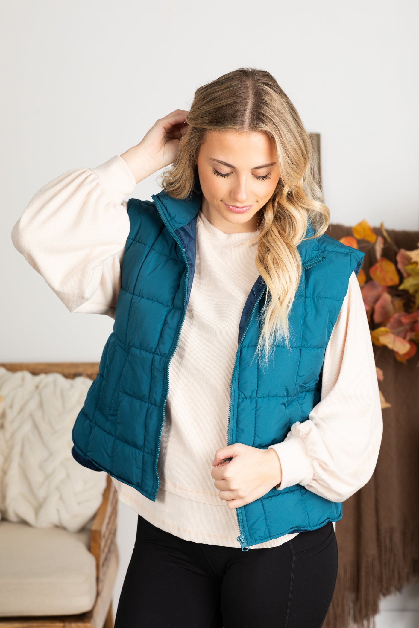 Solid Puffer Padded Vest