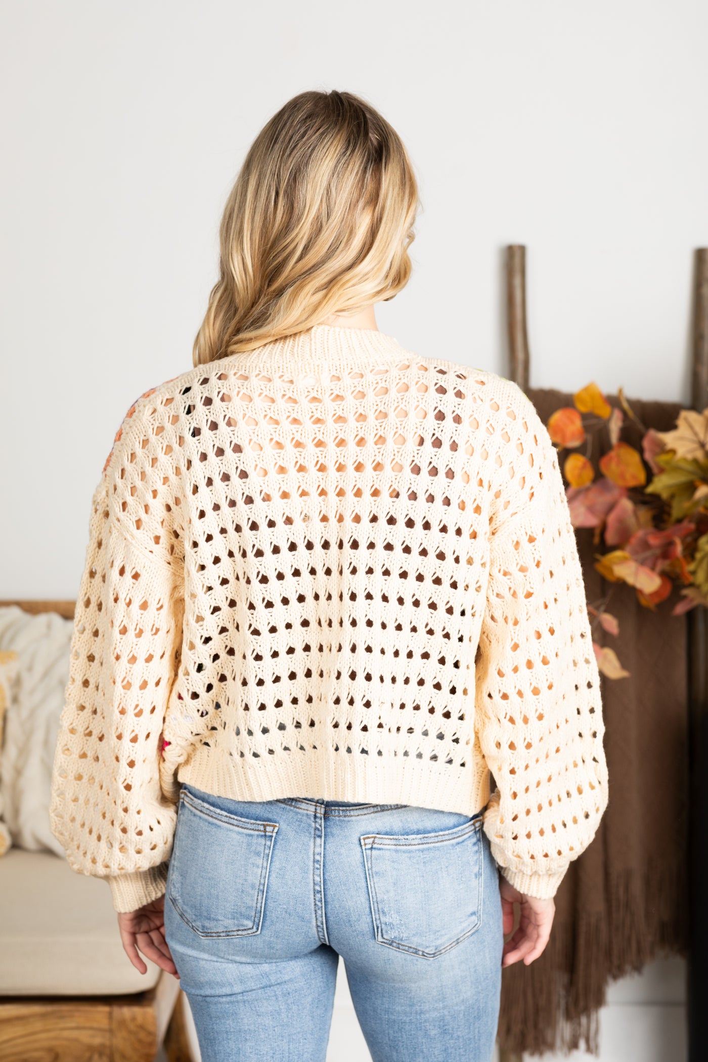 Dark Cream Crochet Cardigan