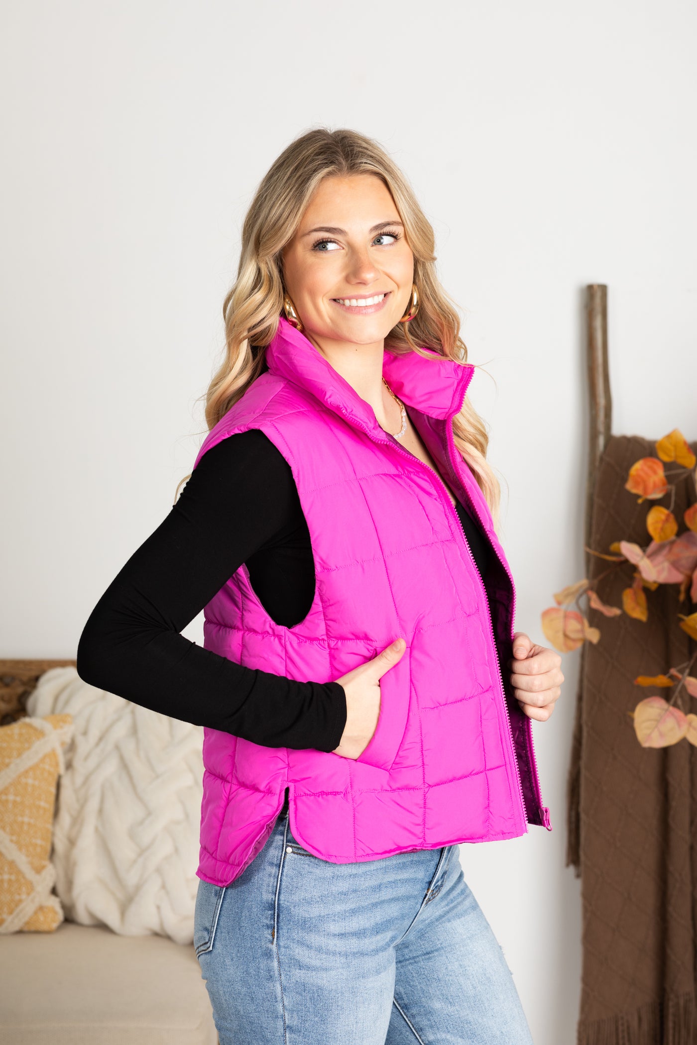 Solid Puffer Padded Vest