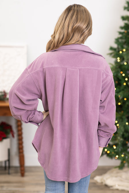 Light Lavender Fleece Shacket