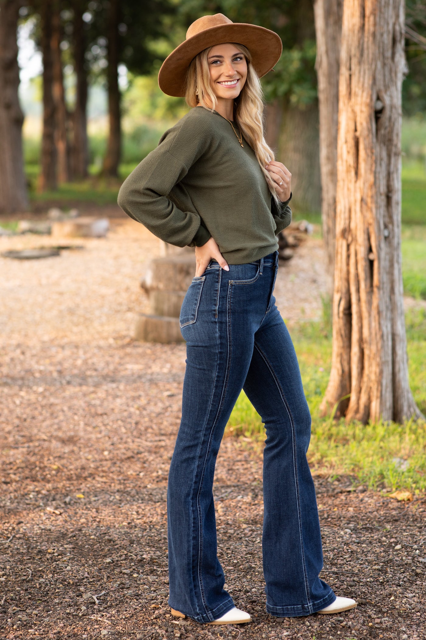 Judy Blue Angled Side Seam Detail Flair Jean