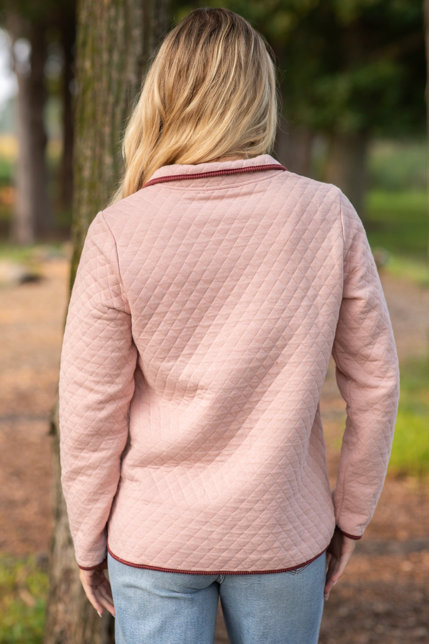 Quilted Half Zip-Up Pullover