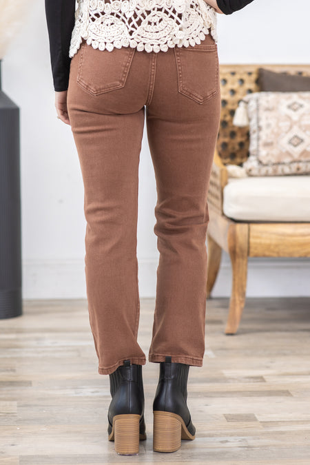 Risen Mid Rise Straight Crop Pants