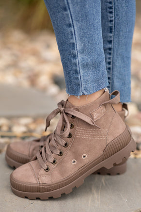 Mocha High Top Lug Sole Sneakers - Filly Flair