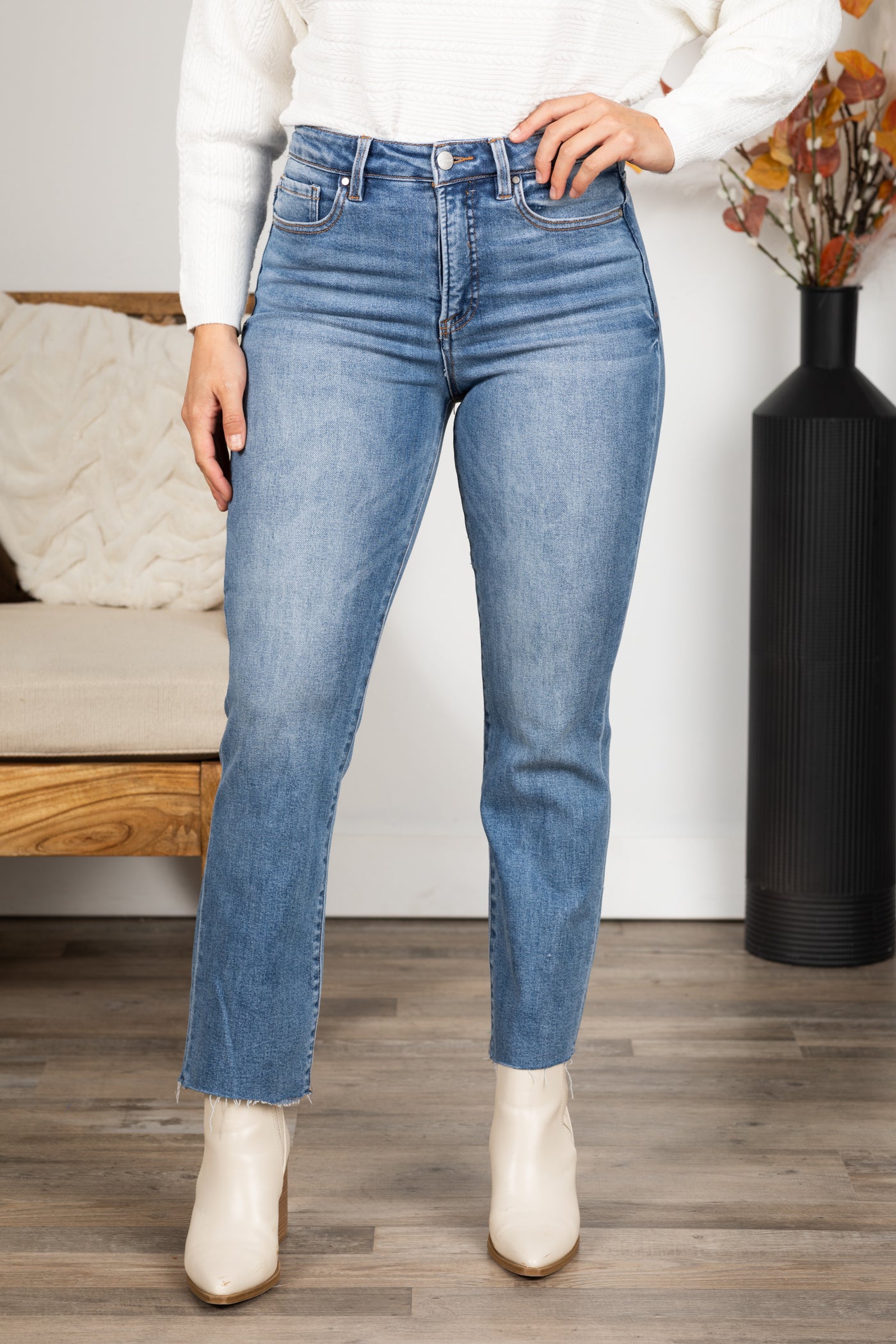 Risen Tummy Control Crop Straight Jean