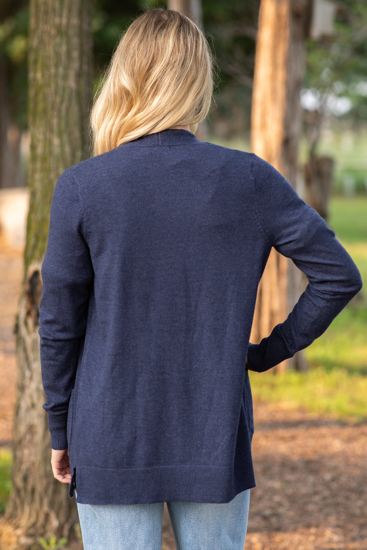 Open Front Everyday Cardigan With Pockets