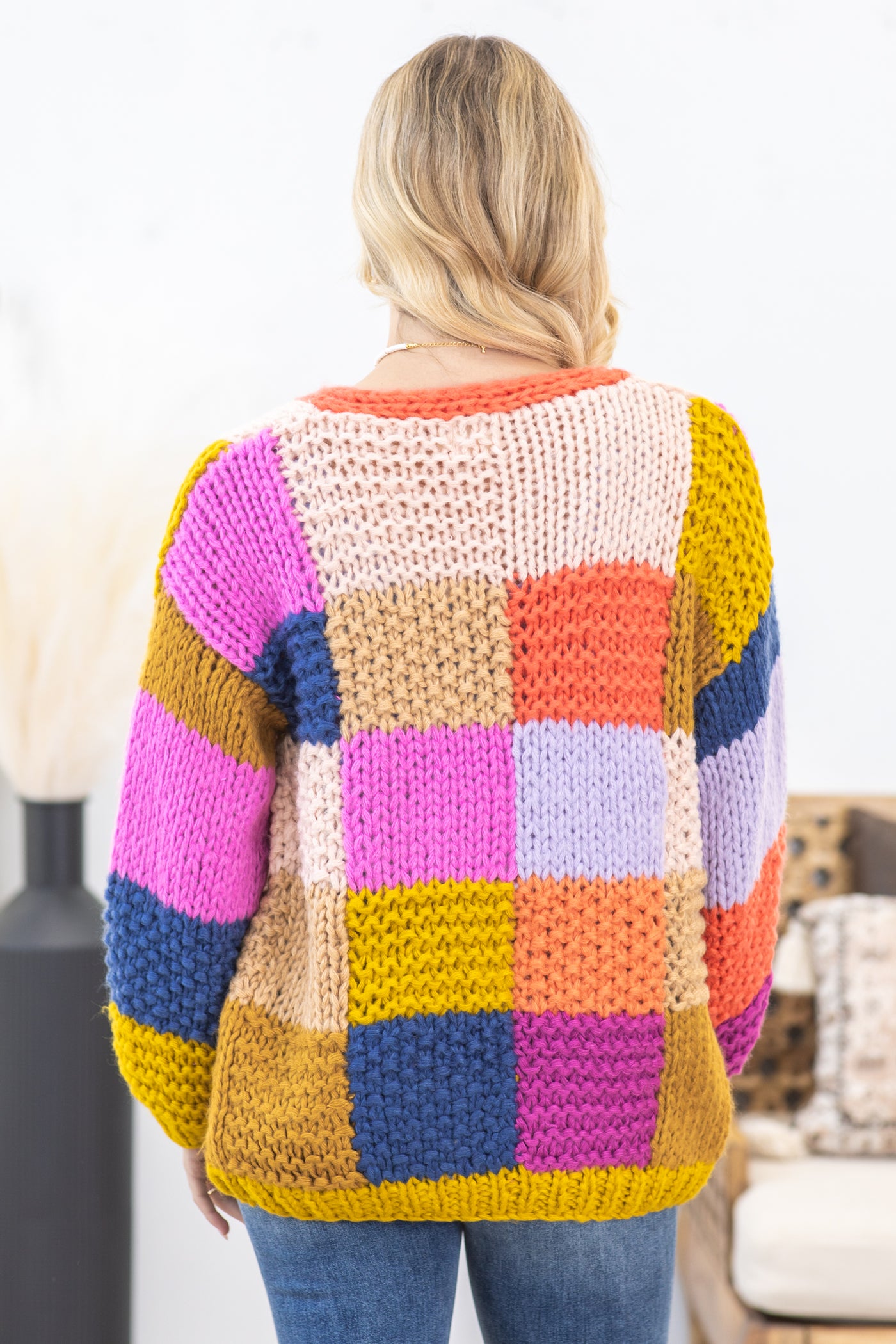 Bright Multicolor Chunky Cardigan