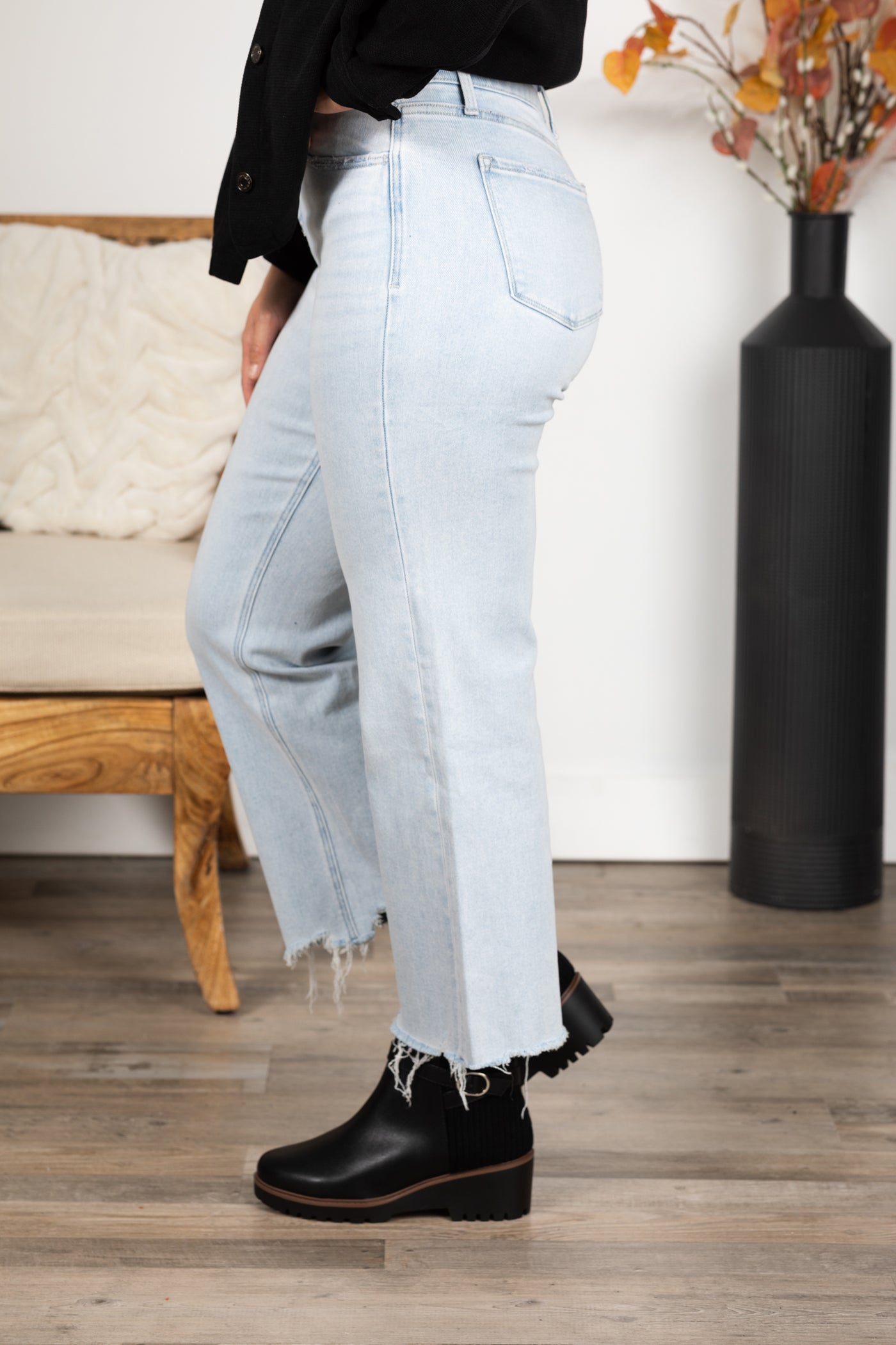 Vervet Light Wash High Rise Slim Wide Jeans