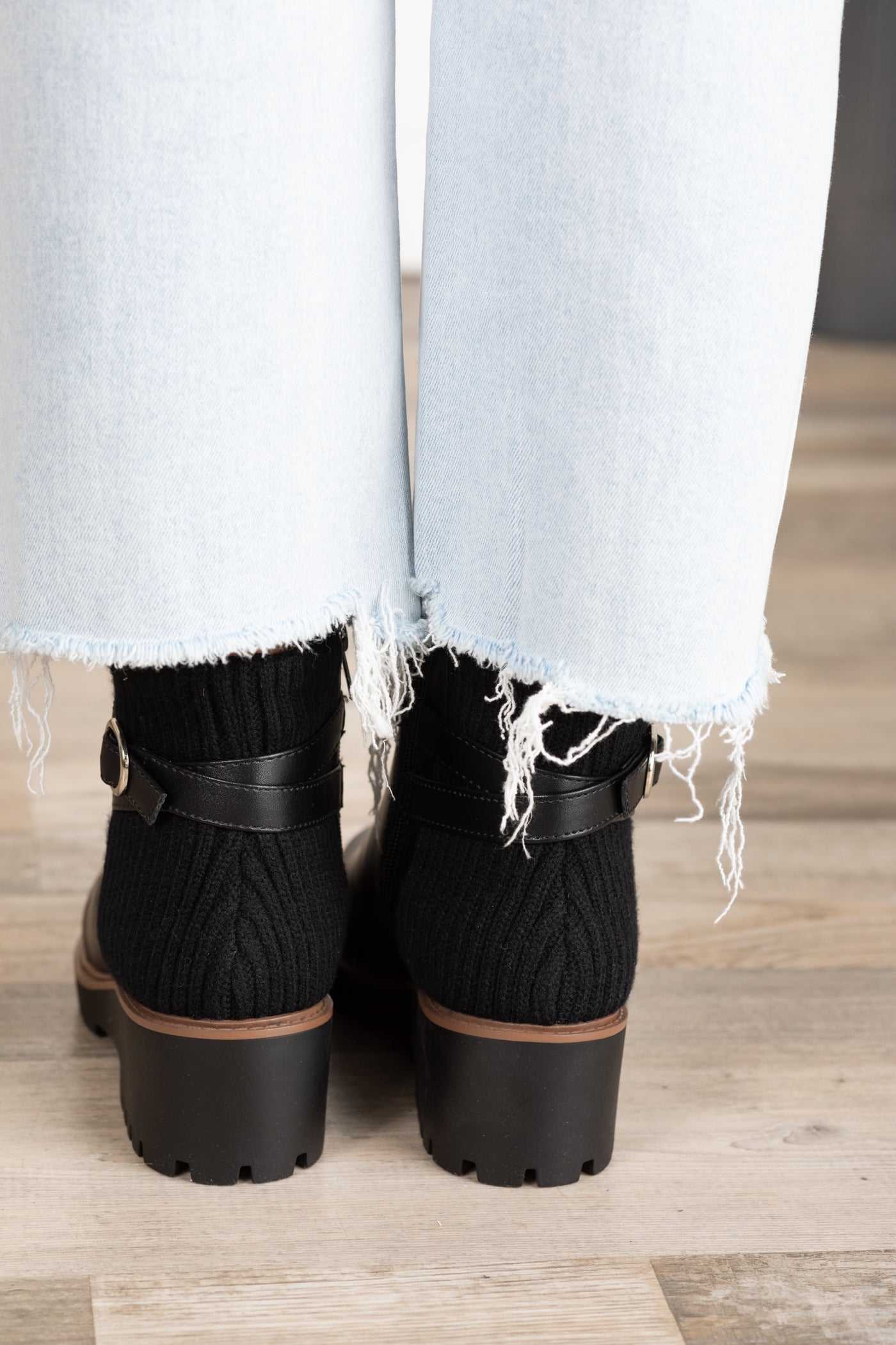 Wedge Sole Belt Booties