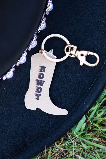 Tan Cowboy Boot Keychain - Filly Flair