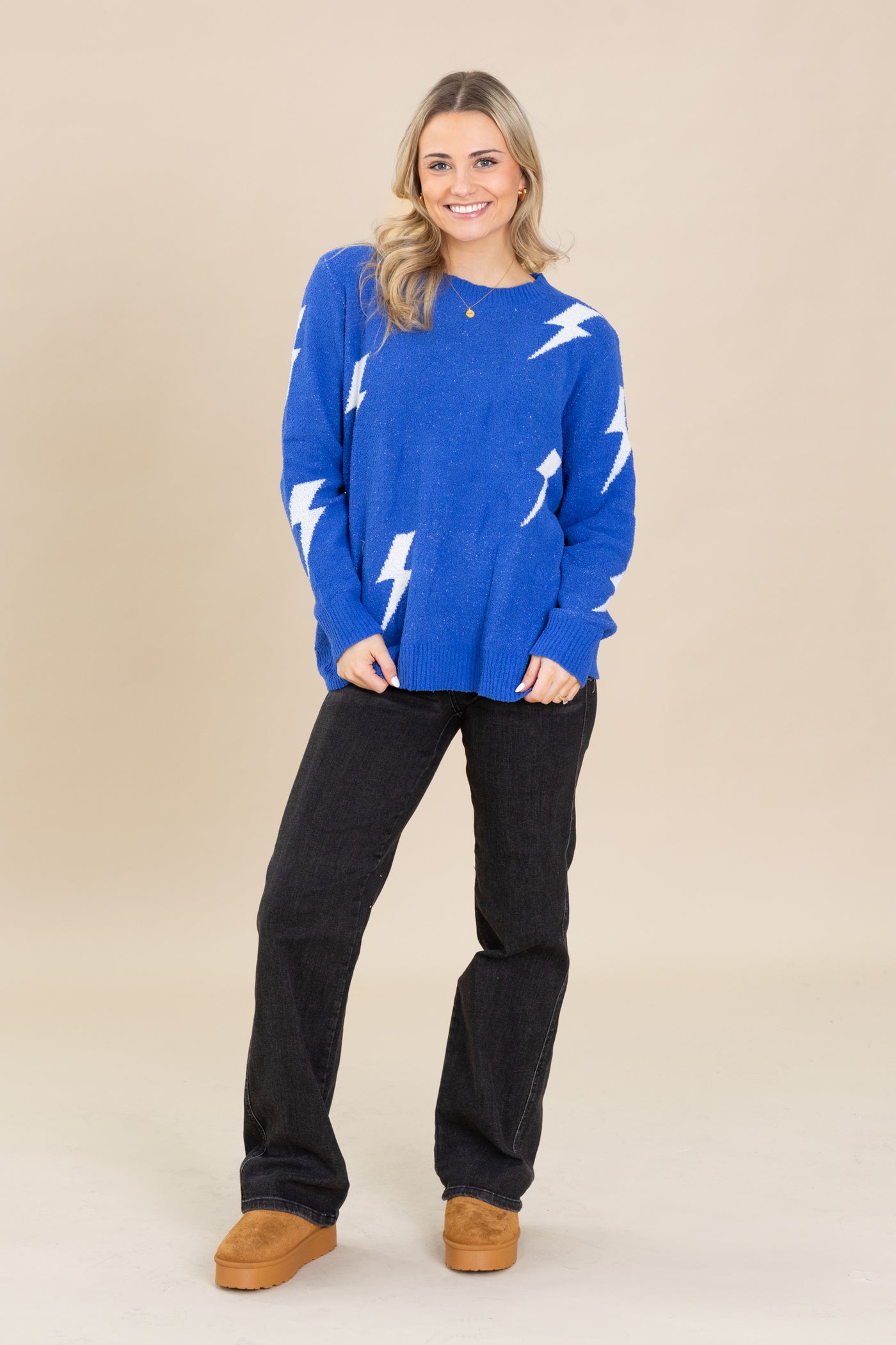 Lightning Pattern Soft Knit Sweaters