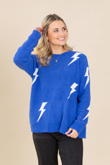 Lightning Pattern Soft Knit Sweaters