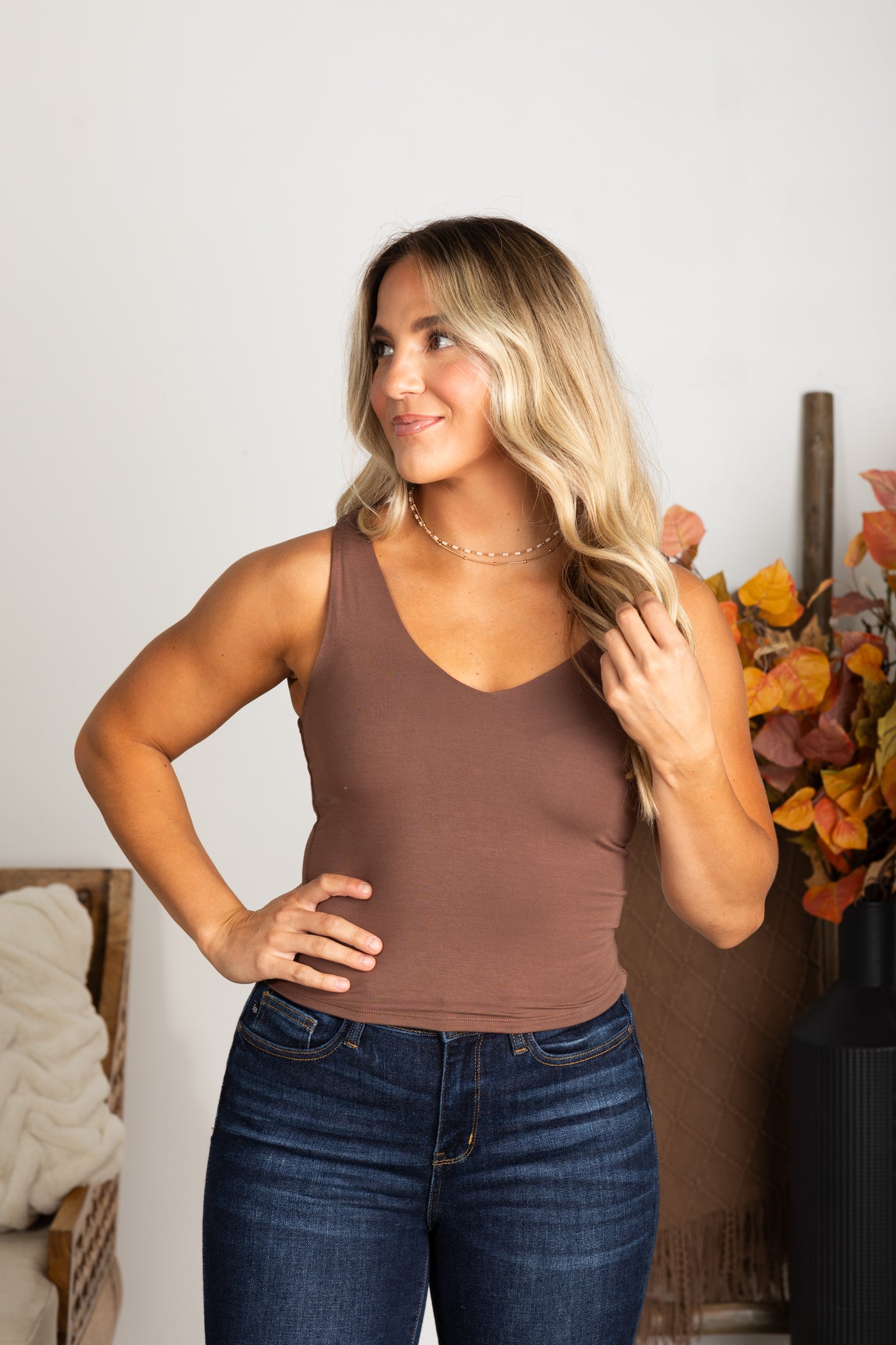 Double Layered V-Neck Tank