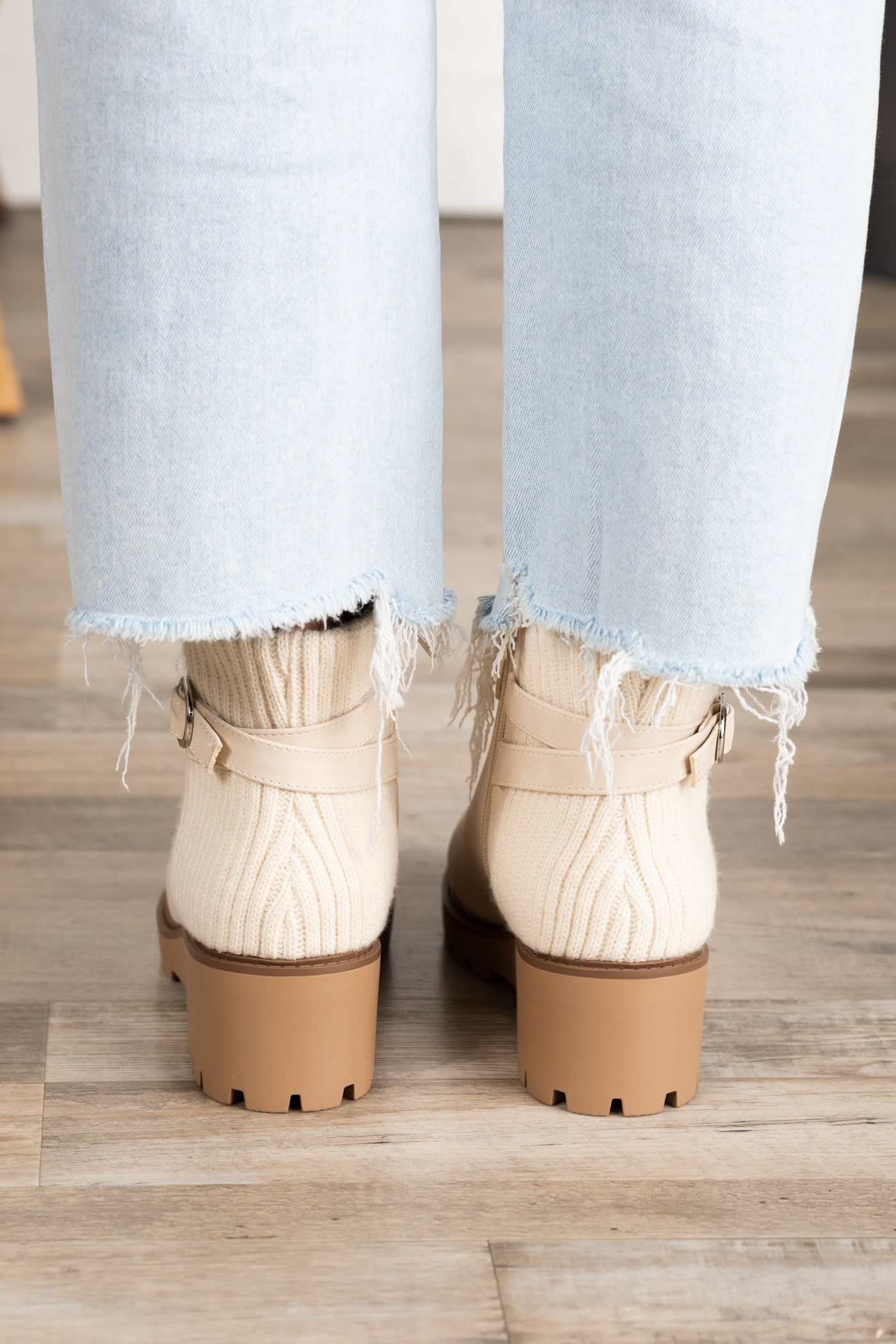 Wedge Sole Belt Booties