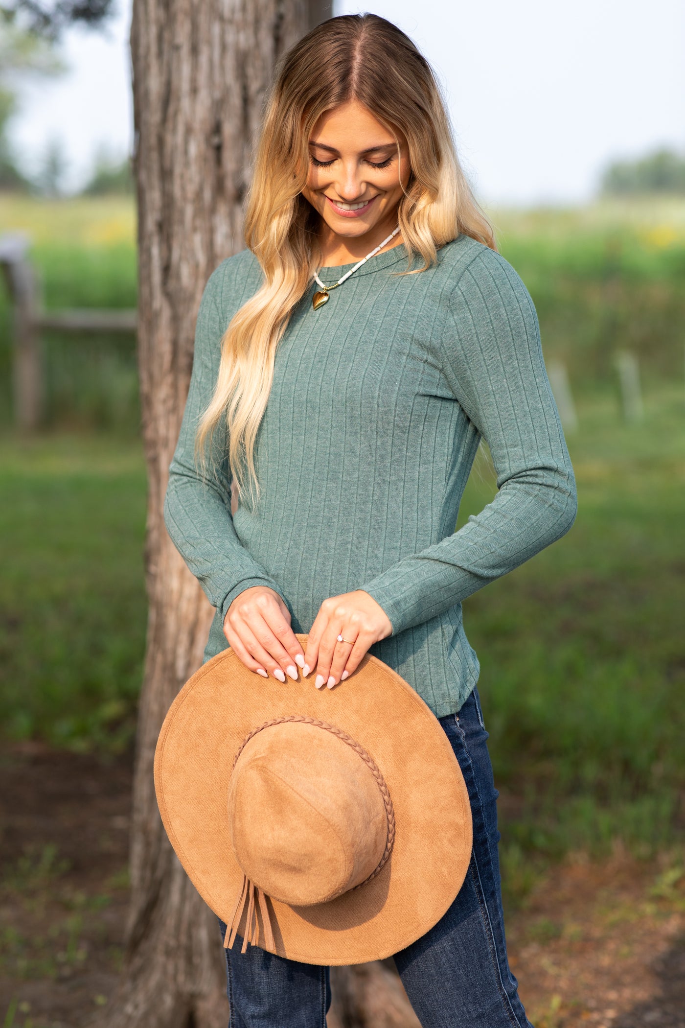 Crewneck Baby Ribbed Long Sleeve Top