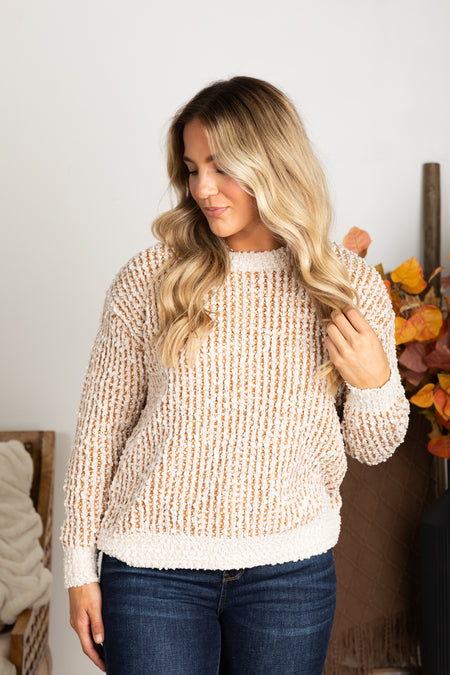 Popcorn Pullover Sweater