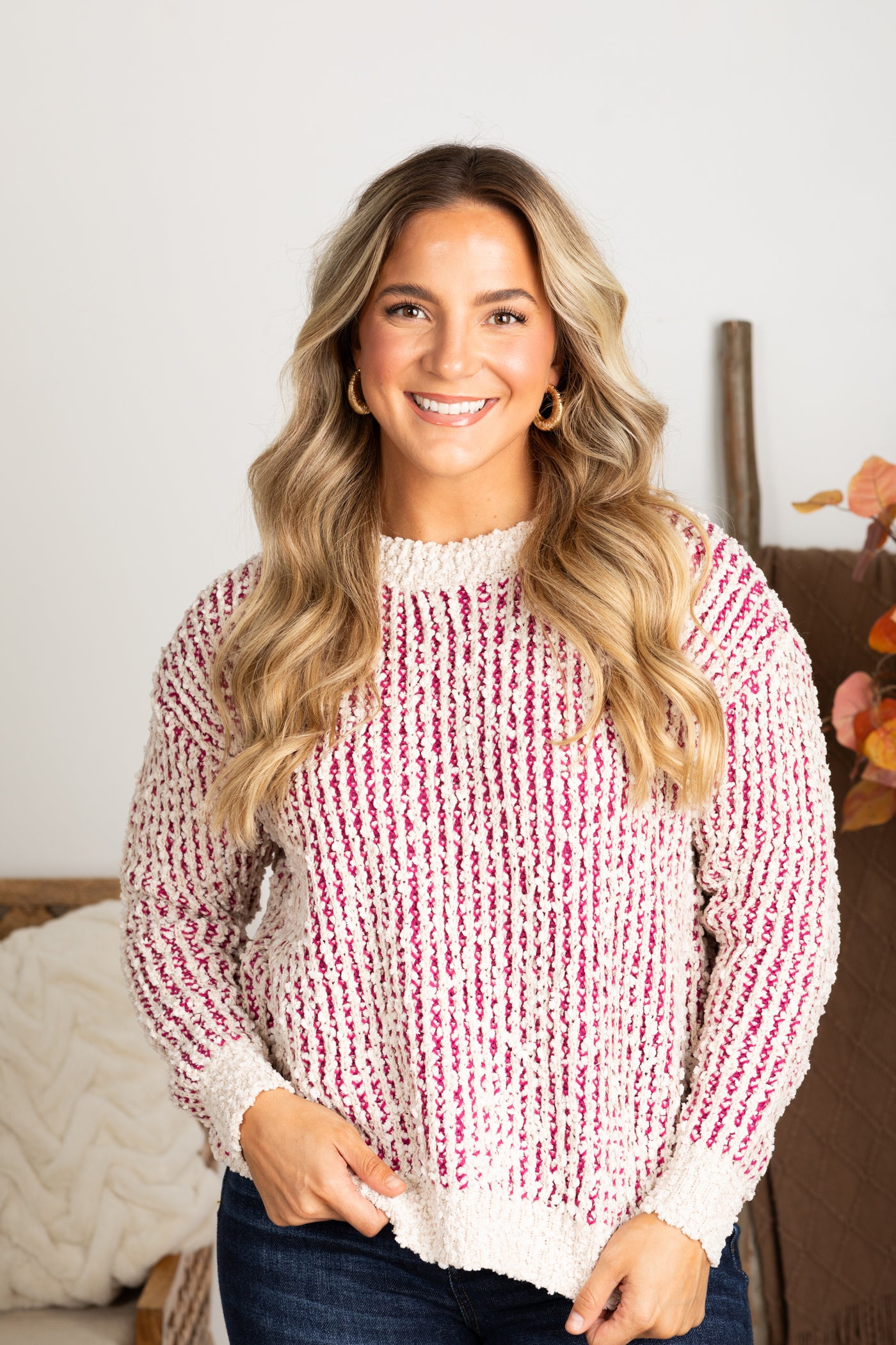 Popcorn Pullover Sweater