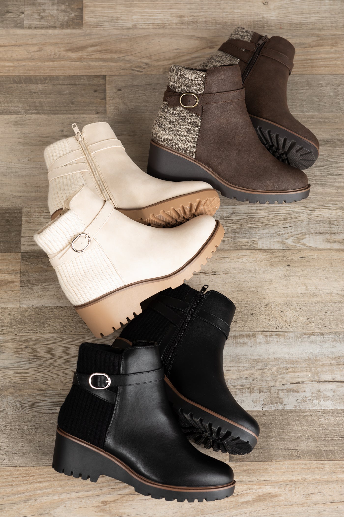 Wedge Sole Belt Booties