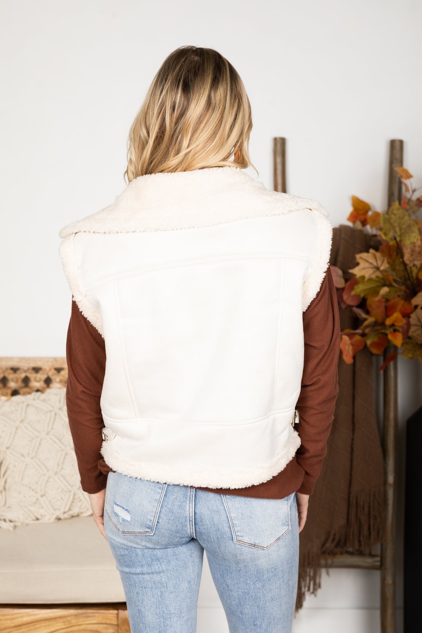 Sherpa Lined Faux Suede Vest