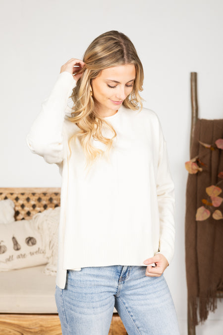 Drop Shoulder Pullover Sweater