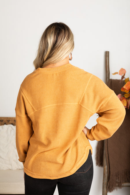 Camel Light Ribbed Comfy Knit Top