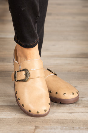 Blowfish Tan Cozy Slip On With Studs