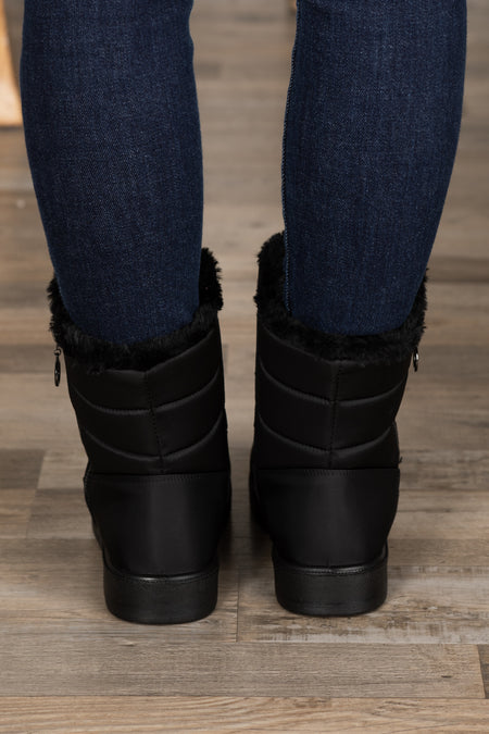 Fur Puffer Boot With Zipper