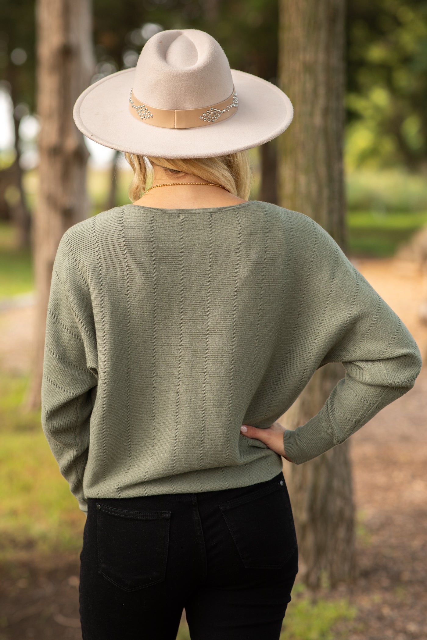 Textured Dolman Sleeve Boatneck Sweater