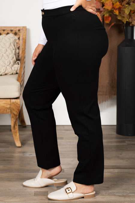 Easy Pull-On Ponte Pant With Pintuck Detail