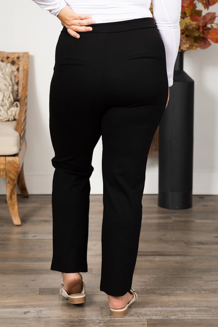 Easy Pull-On Ponte Pant With Pintuck Detail