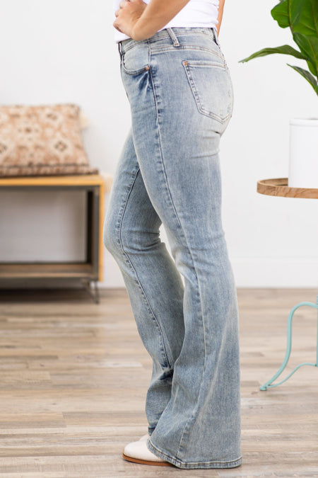 Judy Blue Light Washed Tinted Flare Jeans - Filly Flair