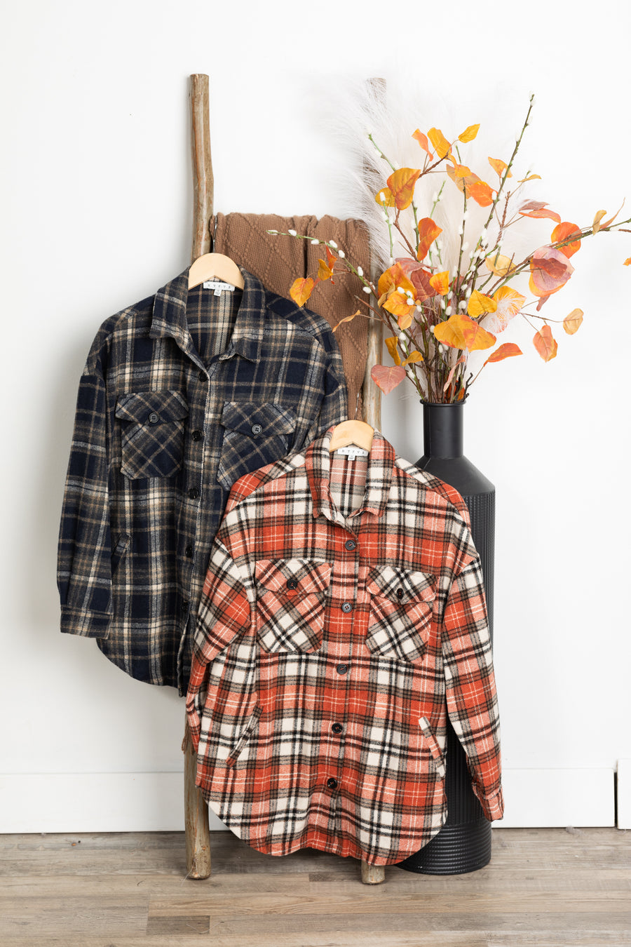 Plaid Woven Button Up Shacket