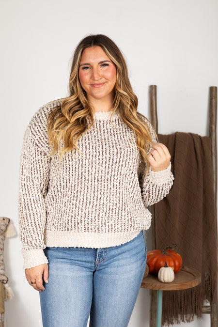 Popcorn Pullover Sweater