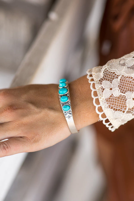 Turquoise Natural Stone Cuff Bracelet - Filly Flair